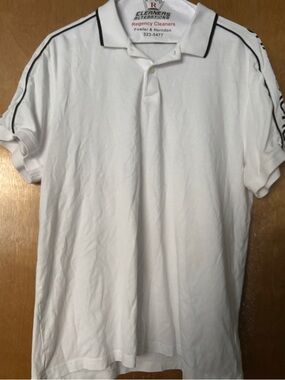MICHAEL KORS Men's Short Sleeve  Cotton Polo Shirt White Size Large